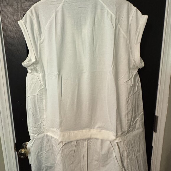 NWOT Womens Oversized Shirt Dress White Cotton Extra Lrge - Picture 2 of 2